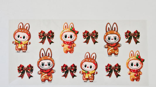 Brown Christmas Labubu with Bows