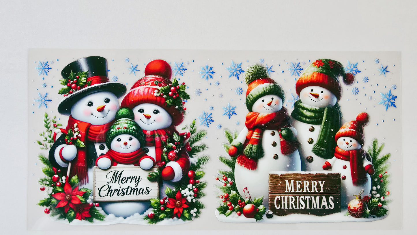 Merry Christmas Snowman Family