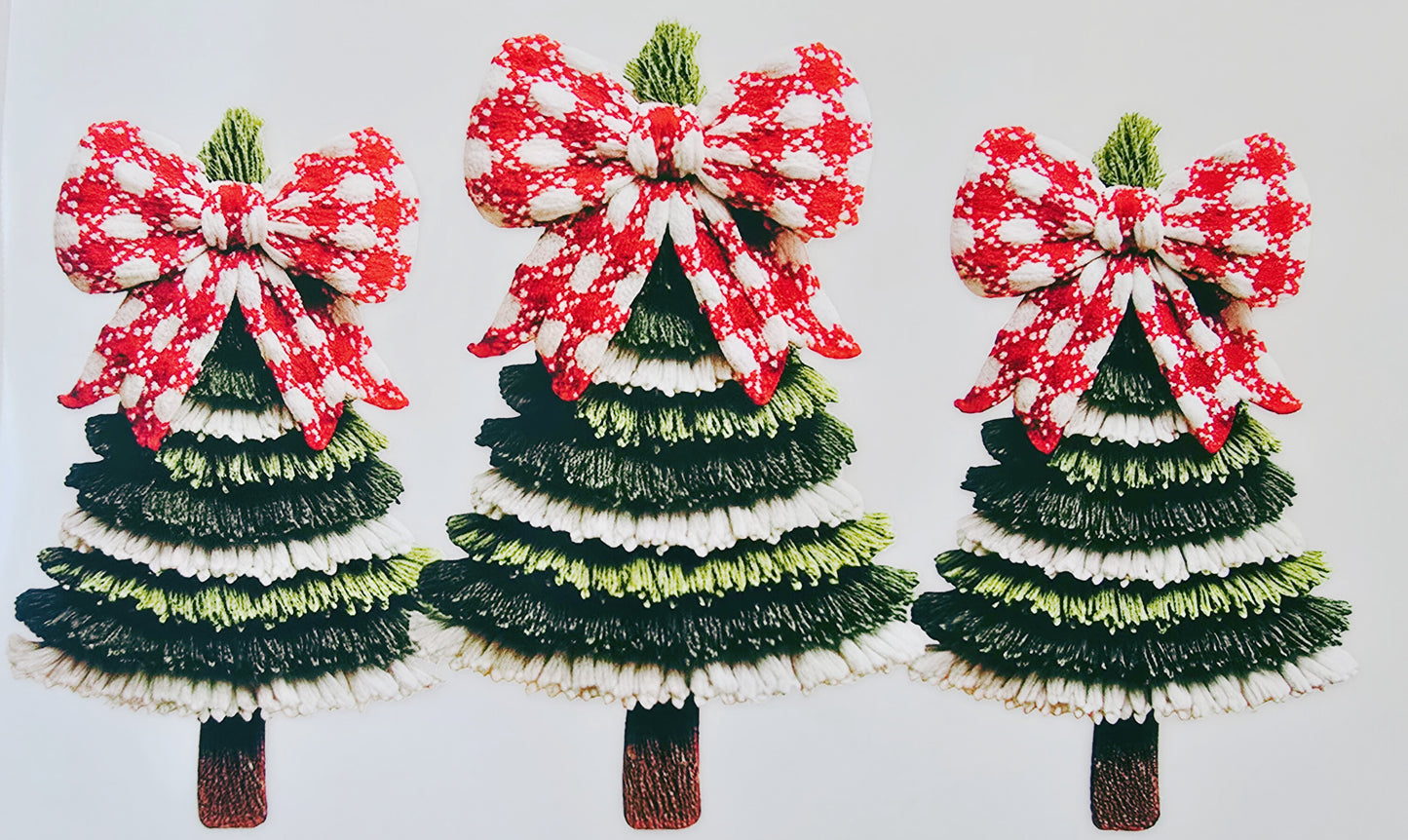 Christmas Trees with Plaid Bows