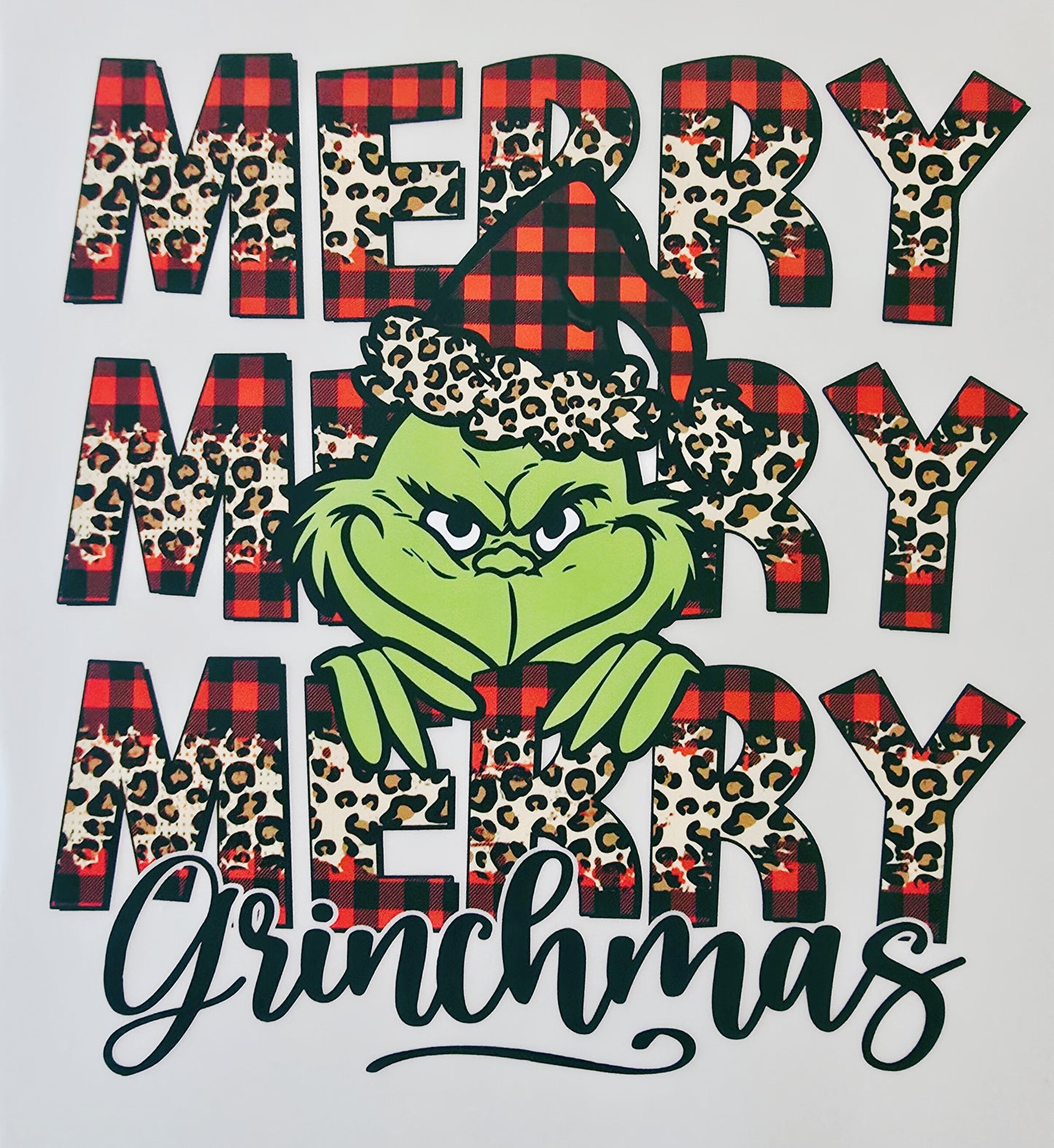 Leopard & Plaid Print Merry Grinchmas