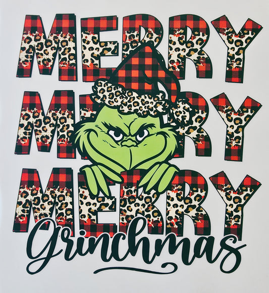 Leopard & Plaid Print Merry Grinchmas