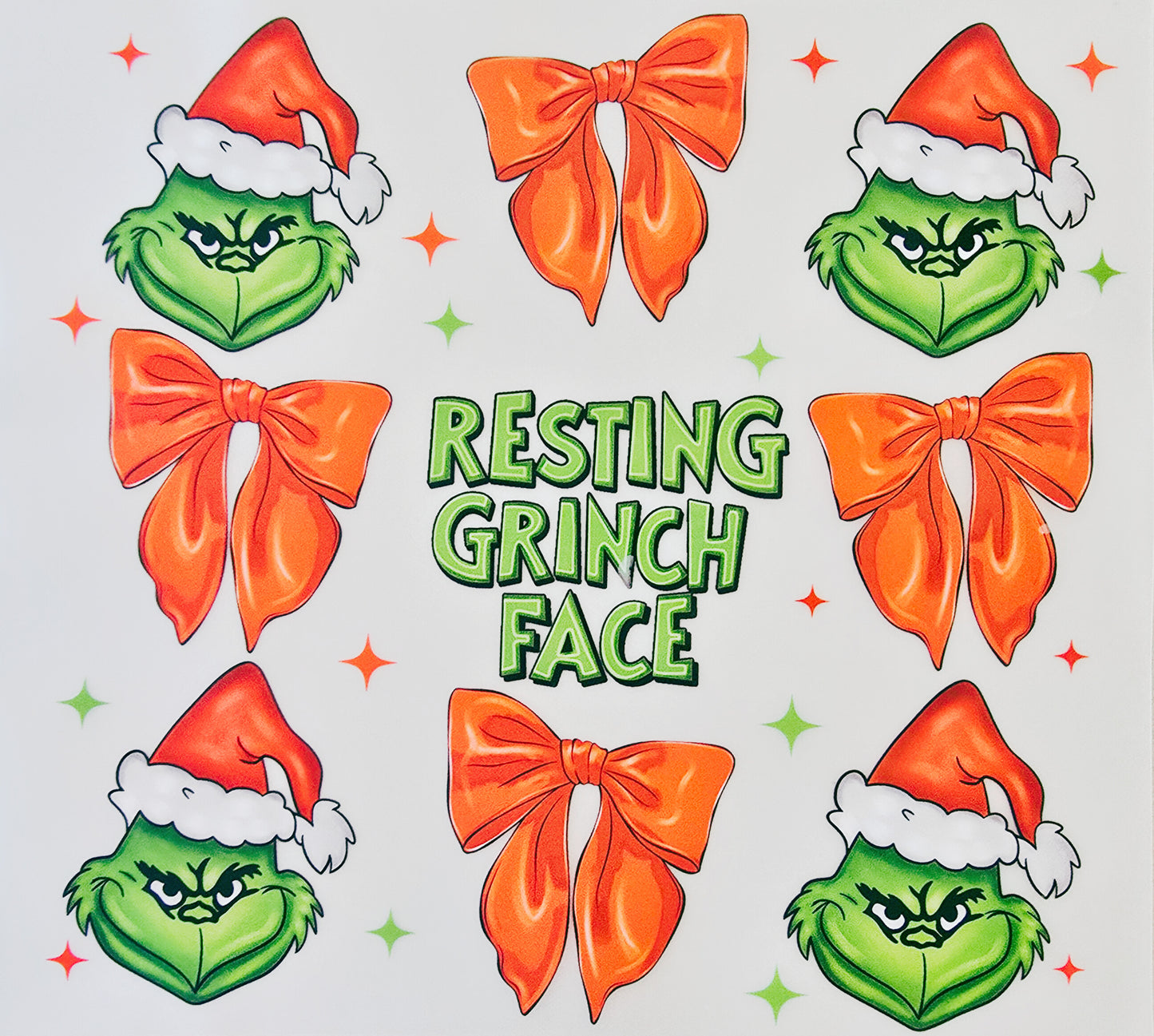 Resting Grinch Face with Bows