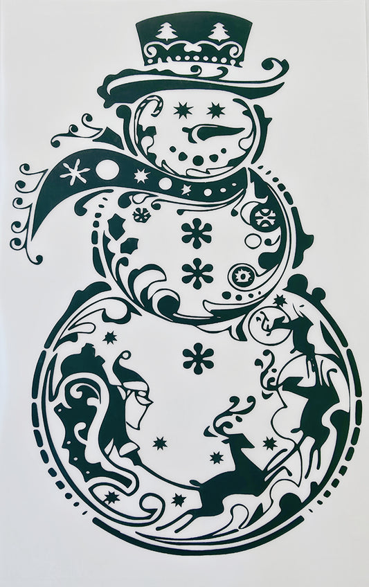 Black Designed Snowman