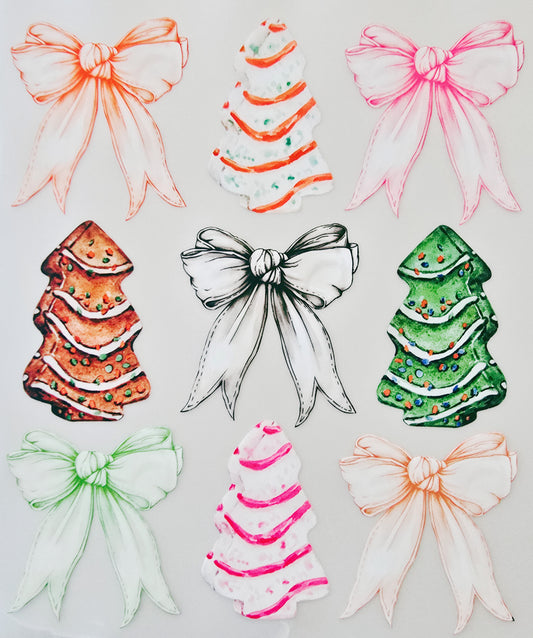 Christmas Tree Cakes with Bows