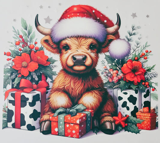 Christmas Cow with Presents