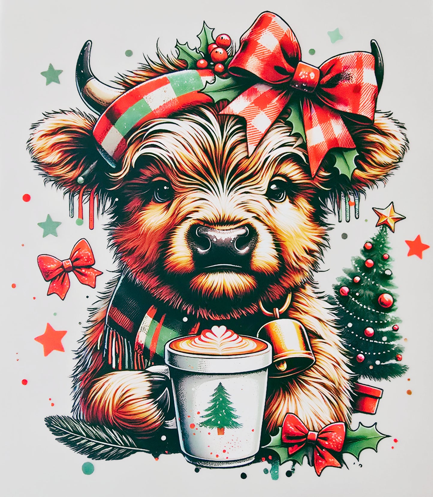 Plaid Bow Baby Cow