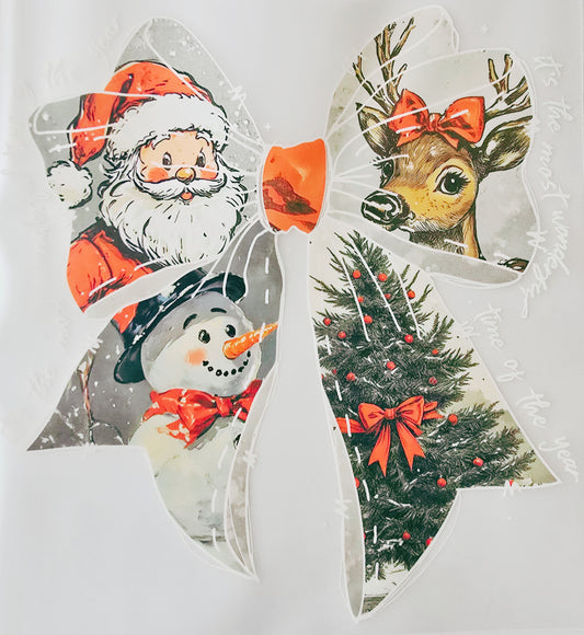 Christmas Bow with White Lettering