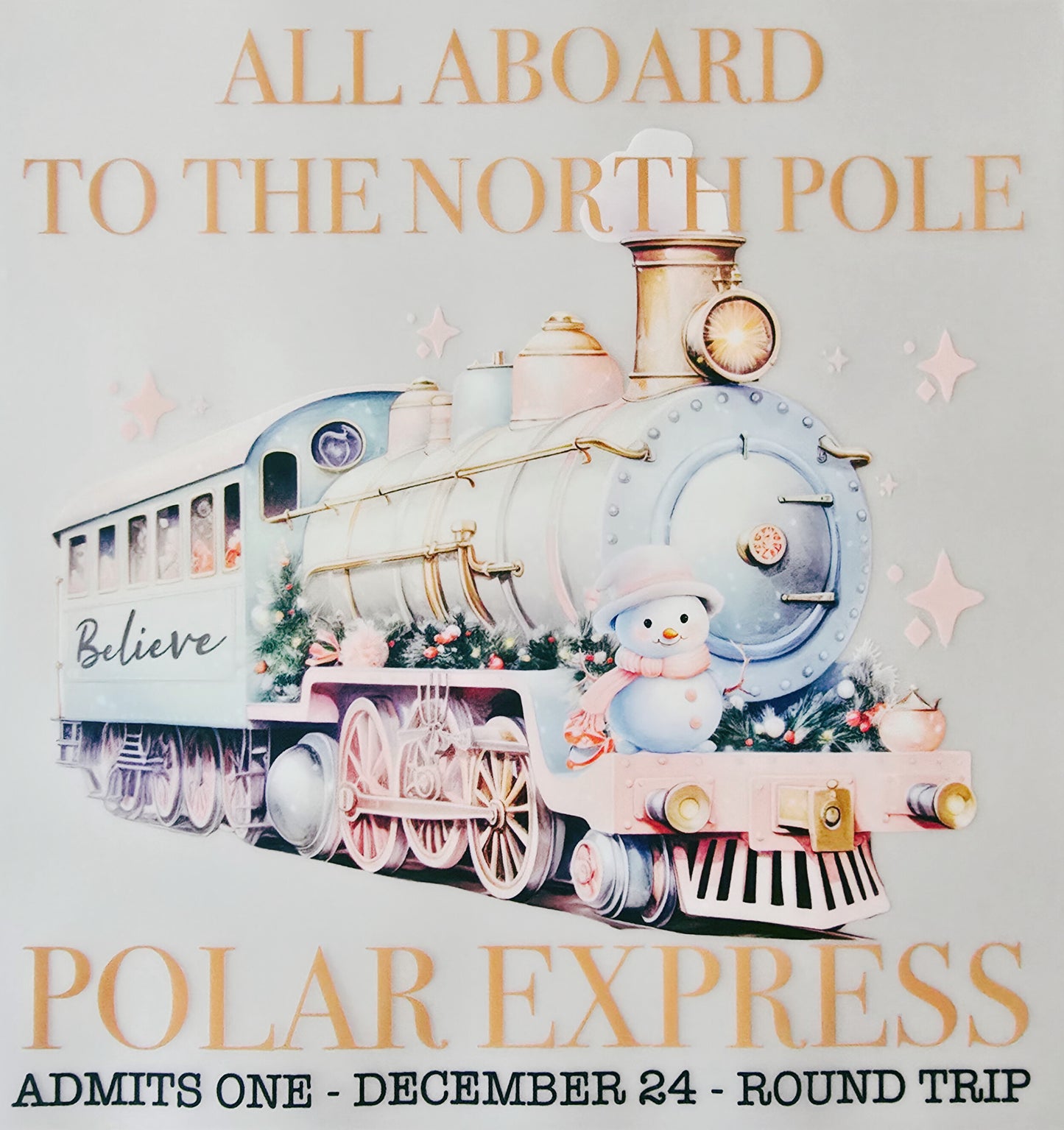 Pink All Aboard to the North Pole Polar Express