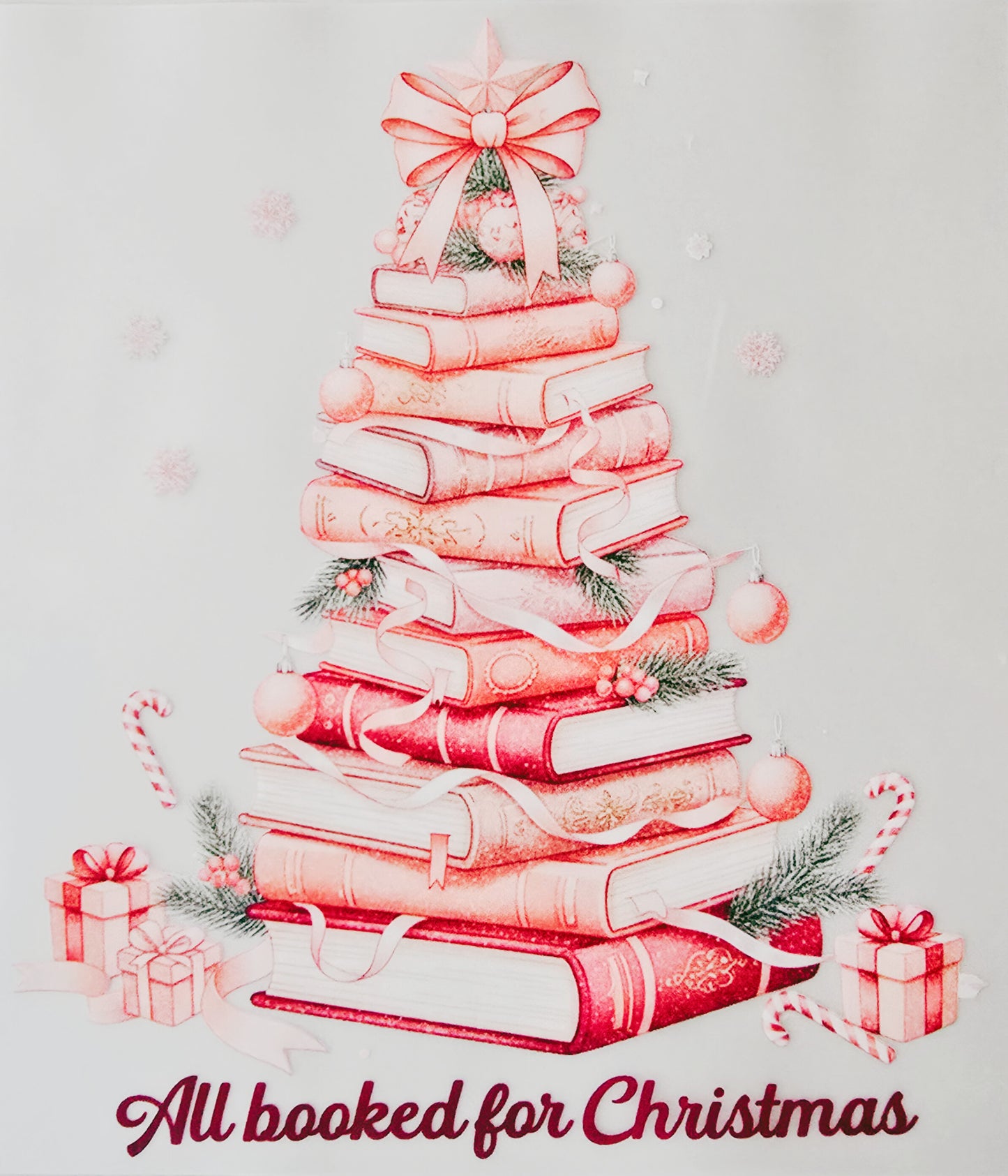 Pink All Booked for Christmas Book Tree