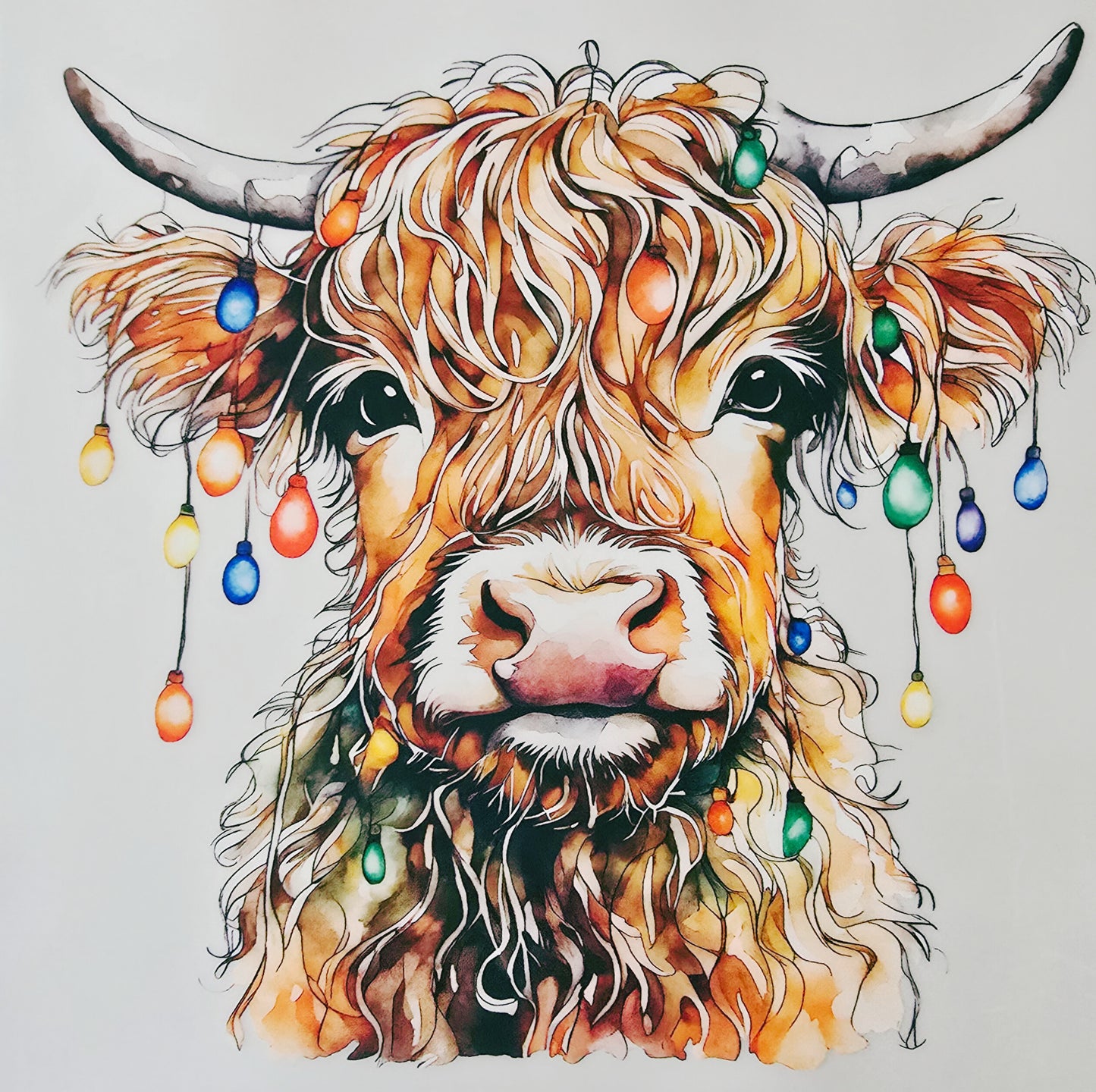 Cow Tangled with Lights