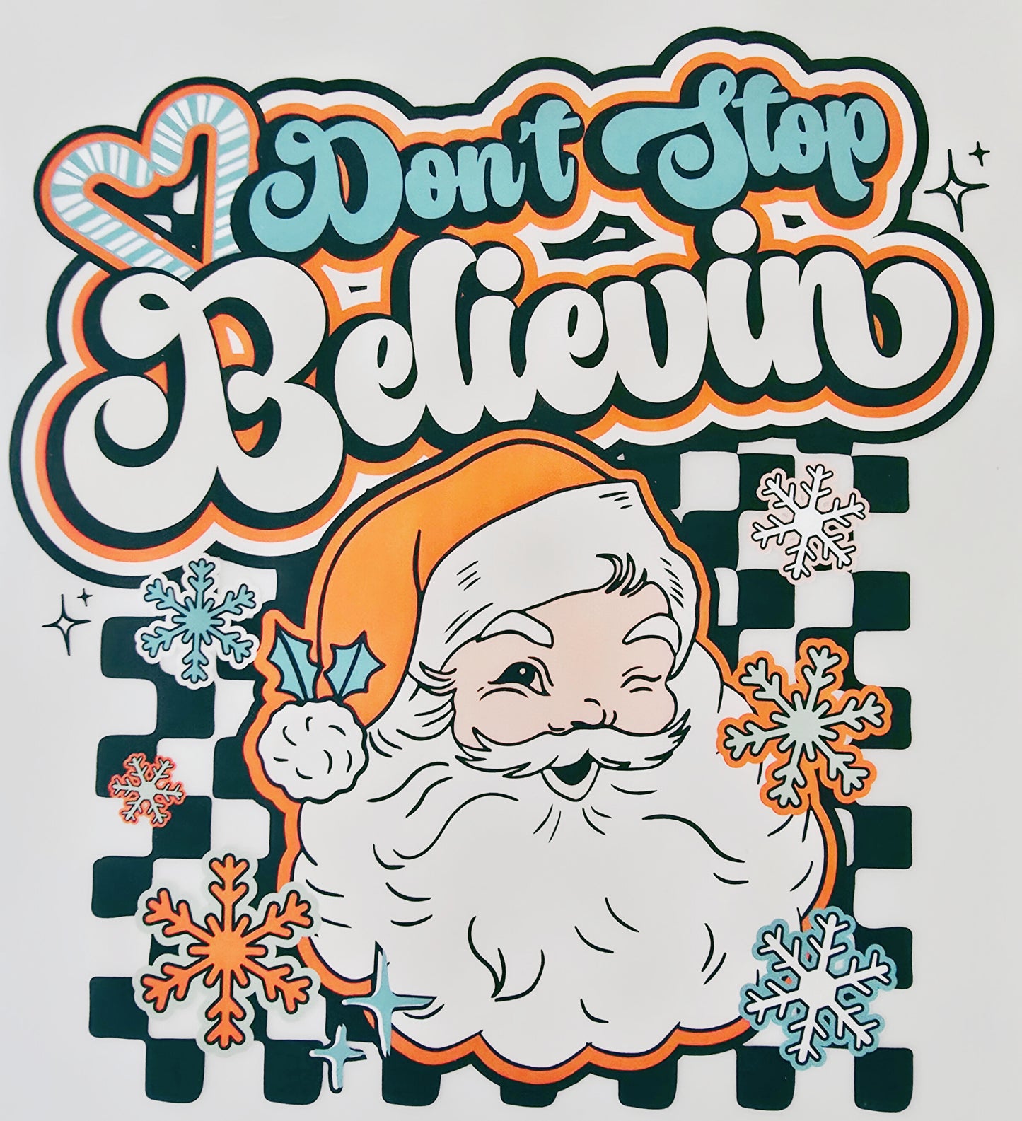 Checkered Don't Stop Believin Santa