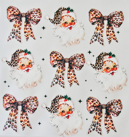 Leopard Print Santas & Bows