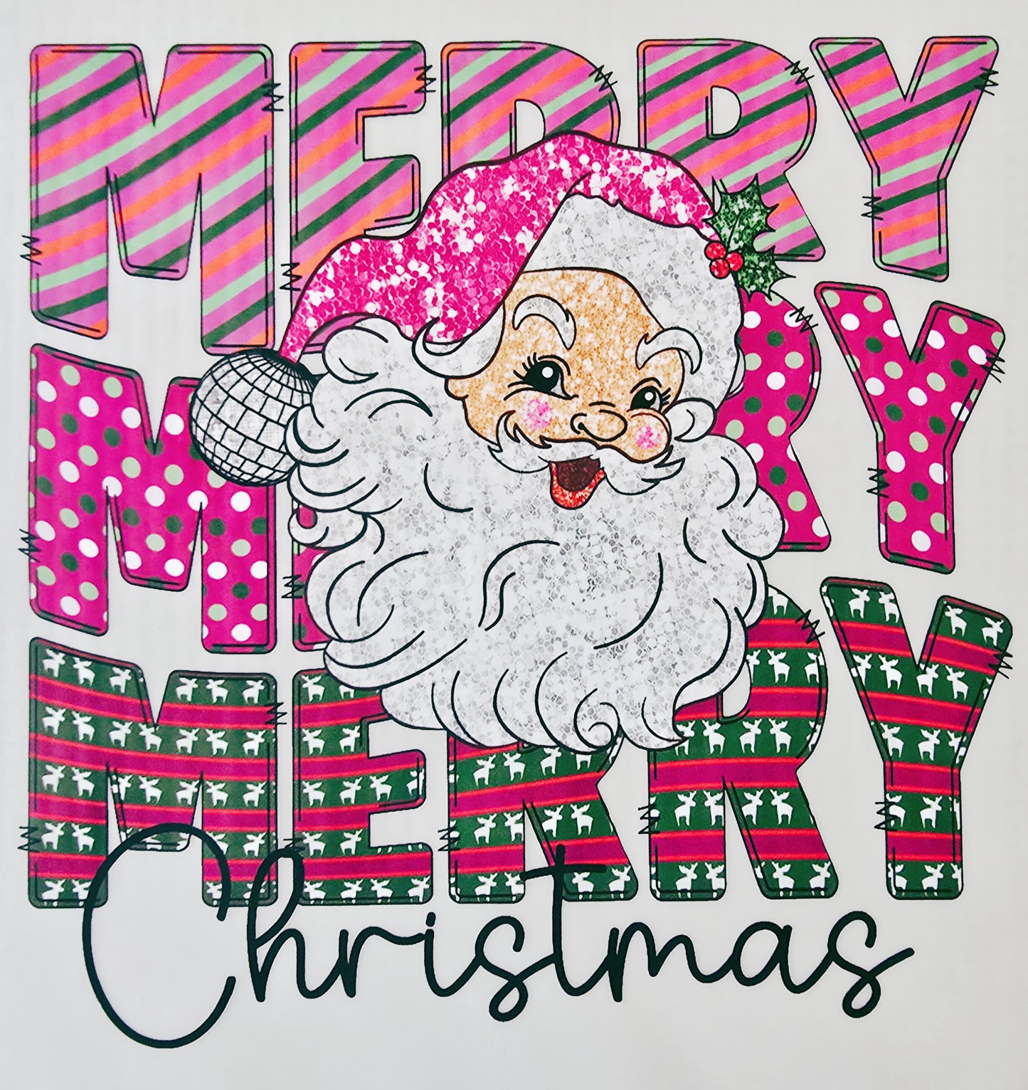 Purple Merry Christmas Santa