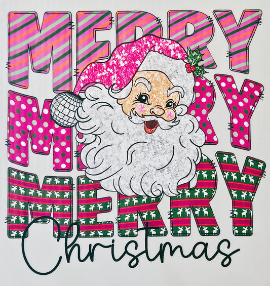 Purple Merry Christmas Santa