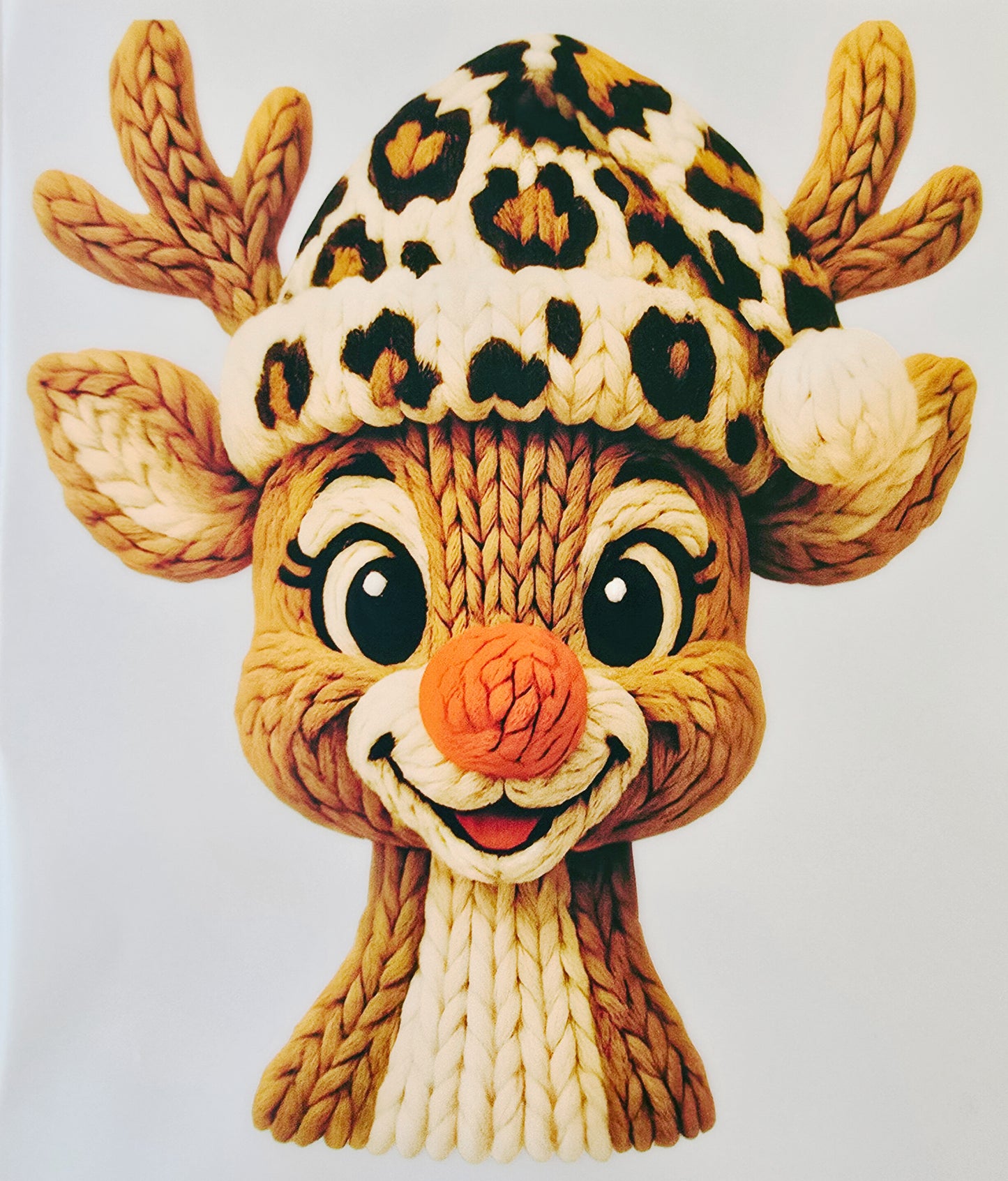 Reindeer with Leopard Print Hat