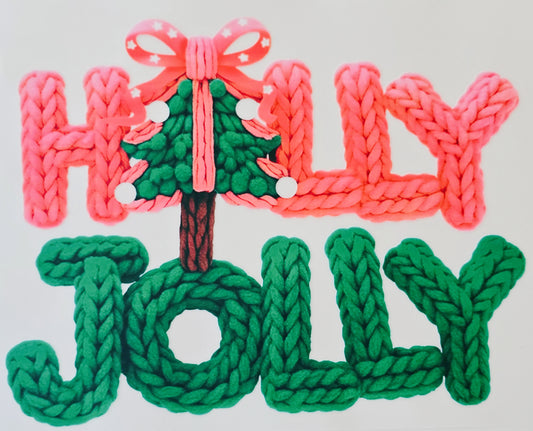 Pink/Green Holly Jolly