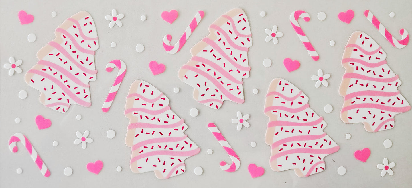 Pink Christmas Tree Cakes