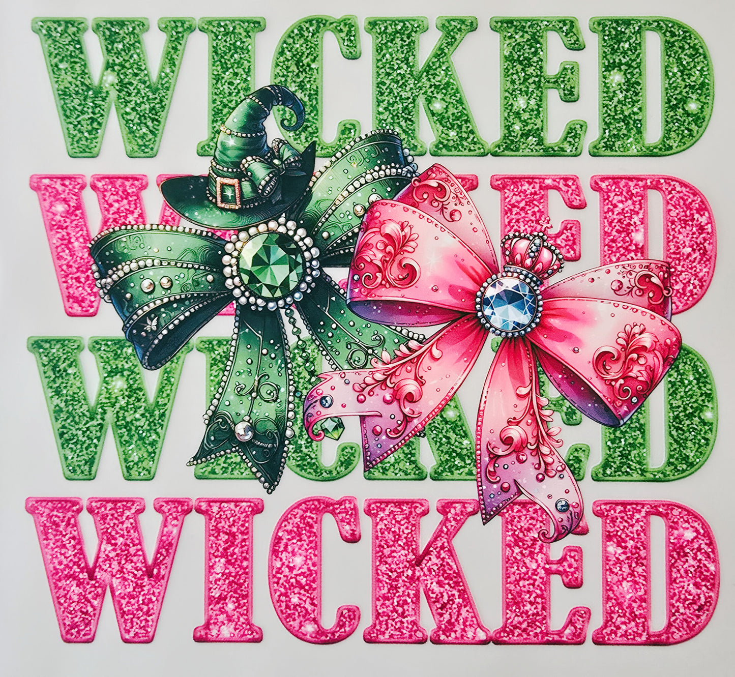 Green & Pink Wicked Bows