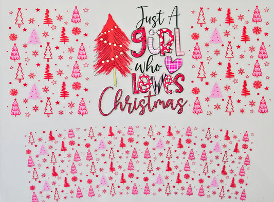 40oz Pink & Red Just a Girl Who Loves Christmas