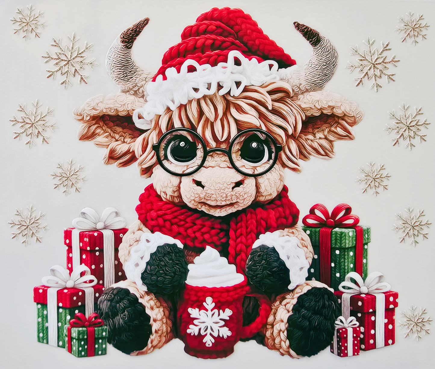 20oz Christmas Cow with Presents & Cocoa