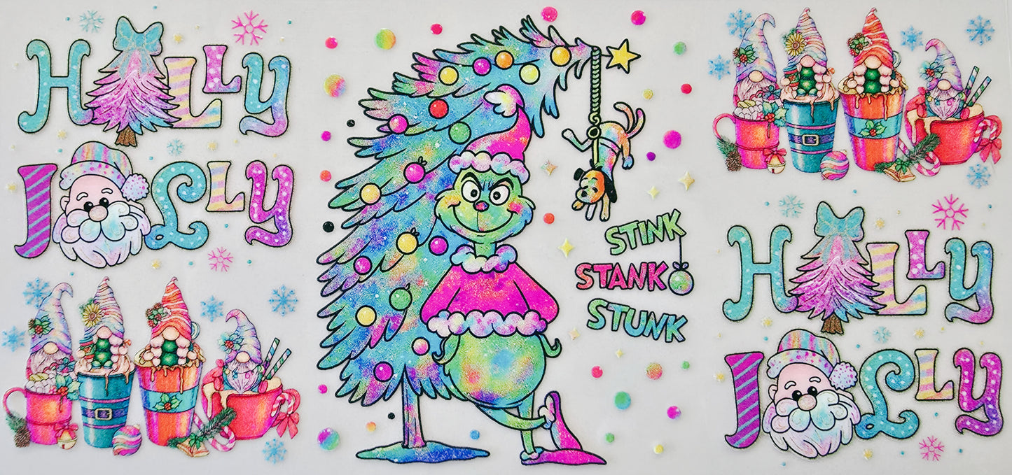 Neon Colored Holly Jolly Grinch