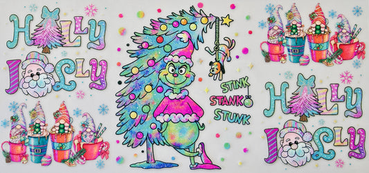 Neon Colored Holly Jolly Grinch