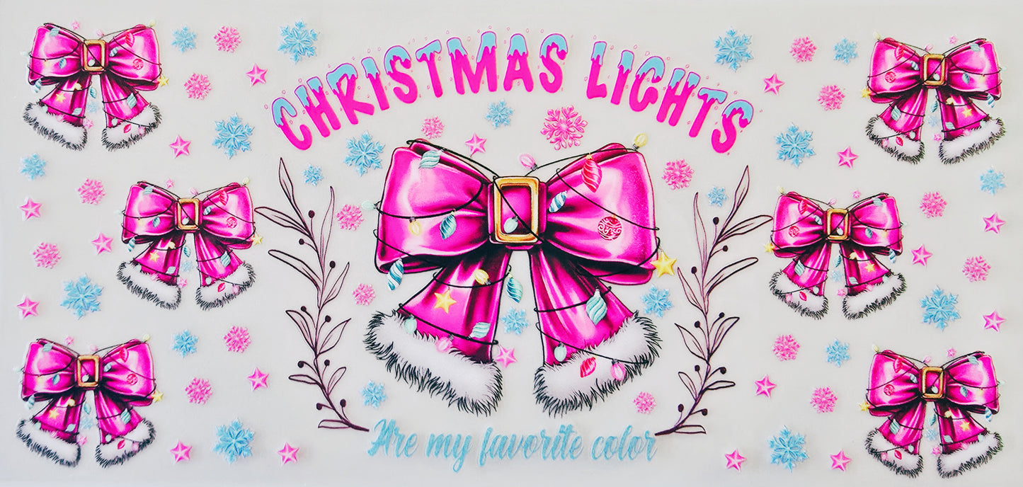 Pink Christmas Lights Bows
