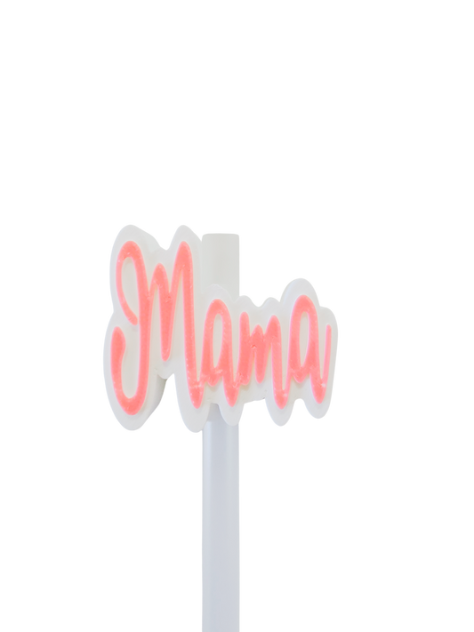 3D Pink Mama Straw Topper