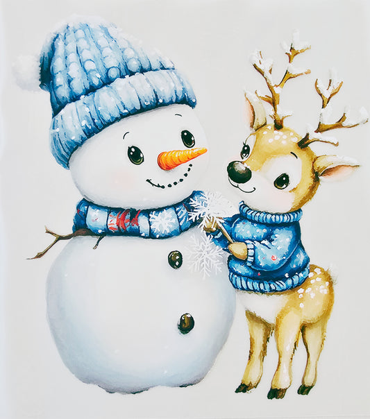 Snowman & Deer