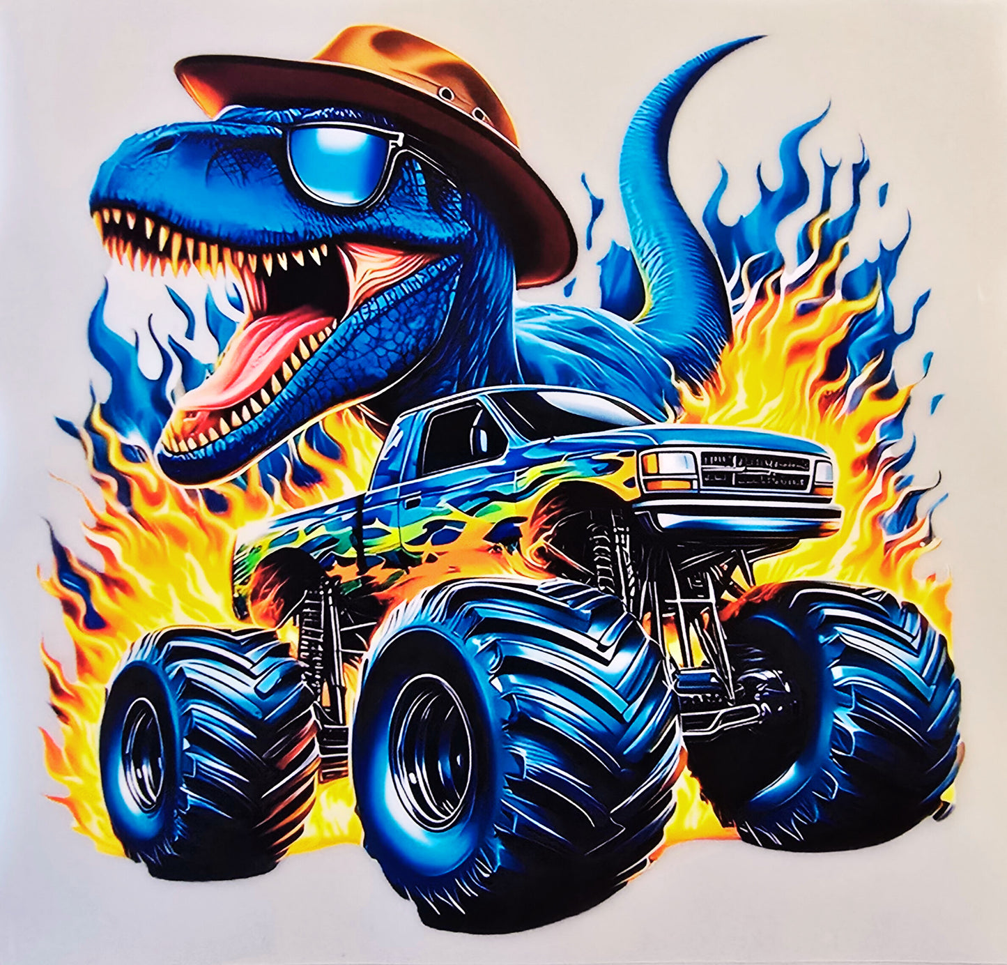 Blue Dino Monster Truck