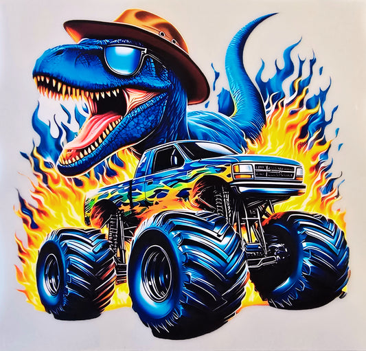Blue Dino Monster Truck