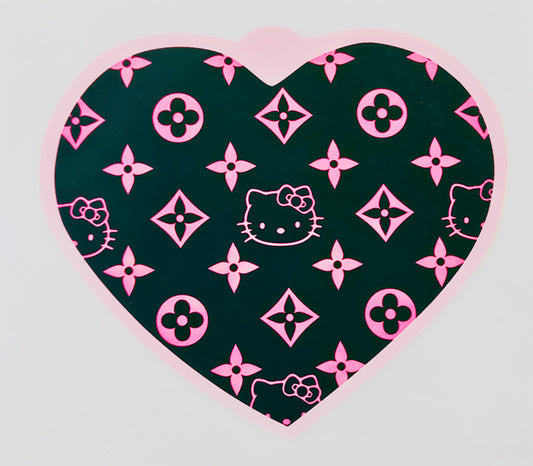 Black/Light Pink Hello Kitty LV Heart