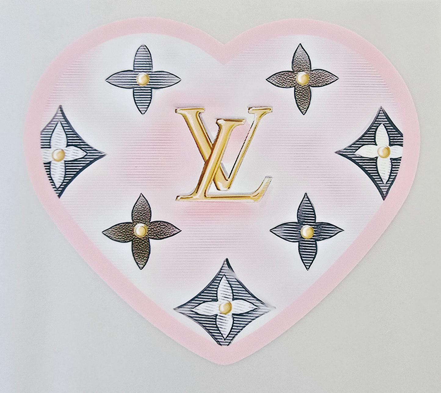 Light Pink/Gold/Silver LV Heart