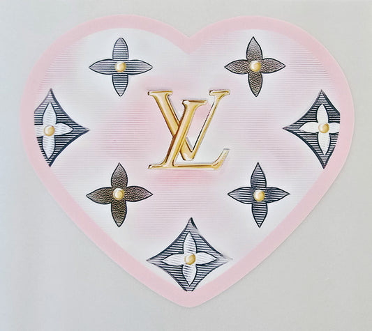 Light Pink/Gold/Silver LV Heart