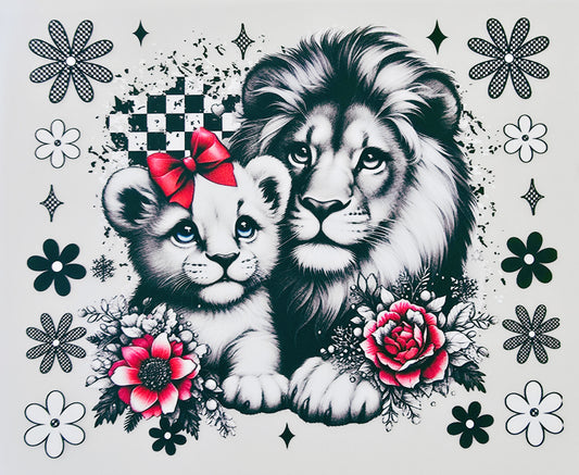Checkered Lion & Cub