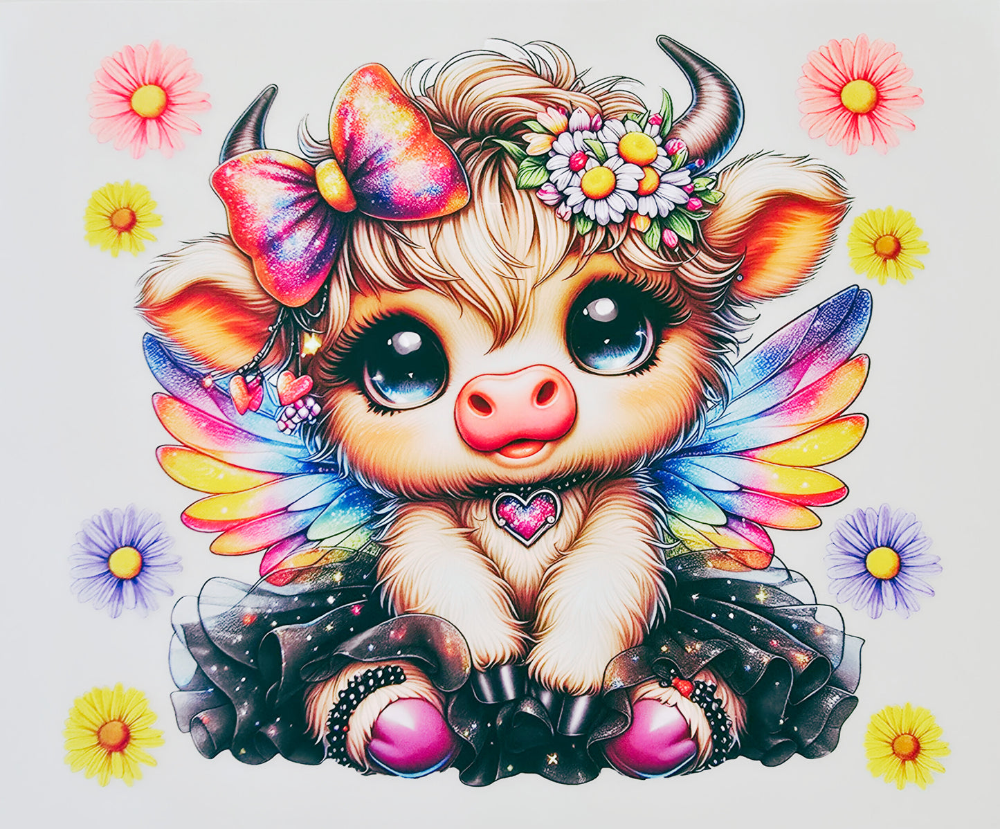 Colorful Black Young Cow
