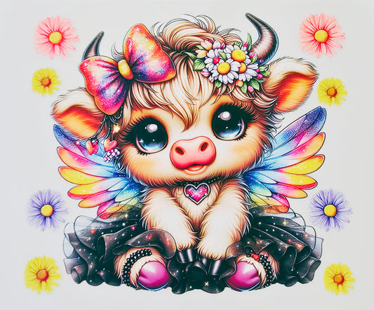 Colorful Black Young Cow