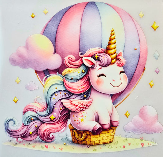 Unicorn with Hot Air Balloon