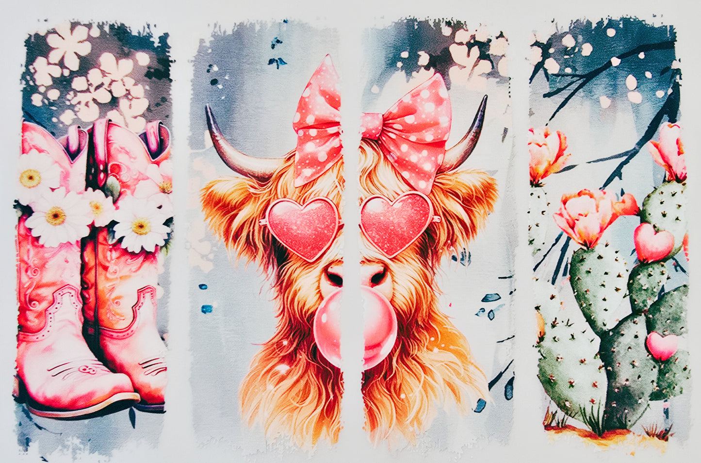 Cowboy Boots, Cow & Cactus