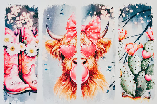 Cowboy Boots, Cow & Cactus