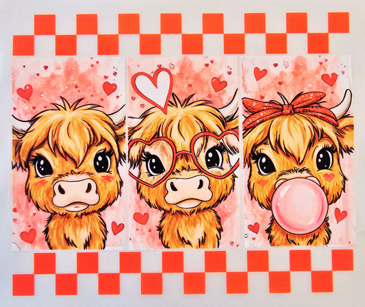 Checkered Cows with Hearts