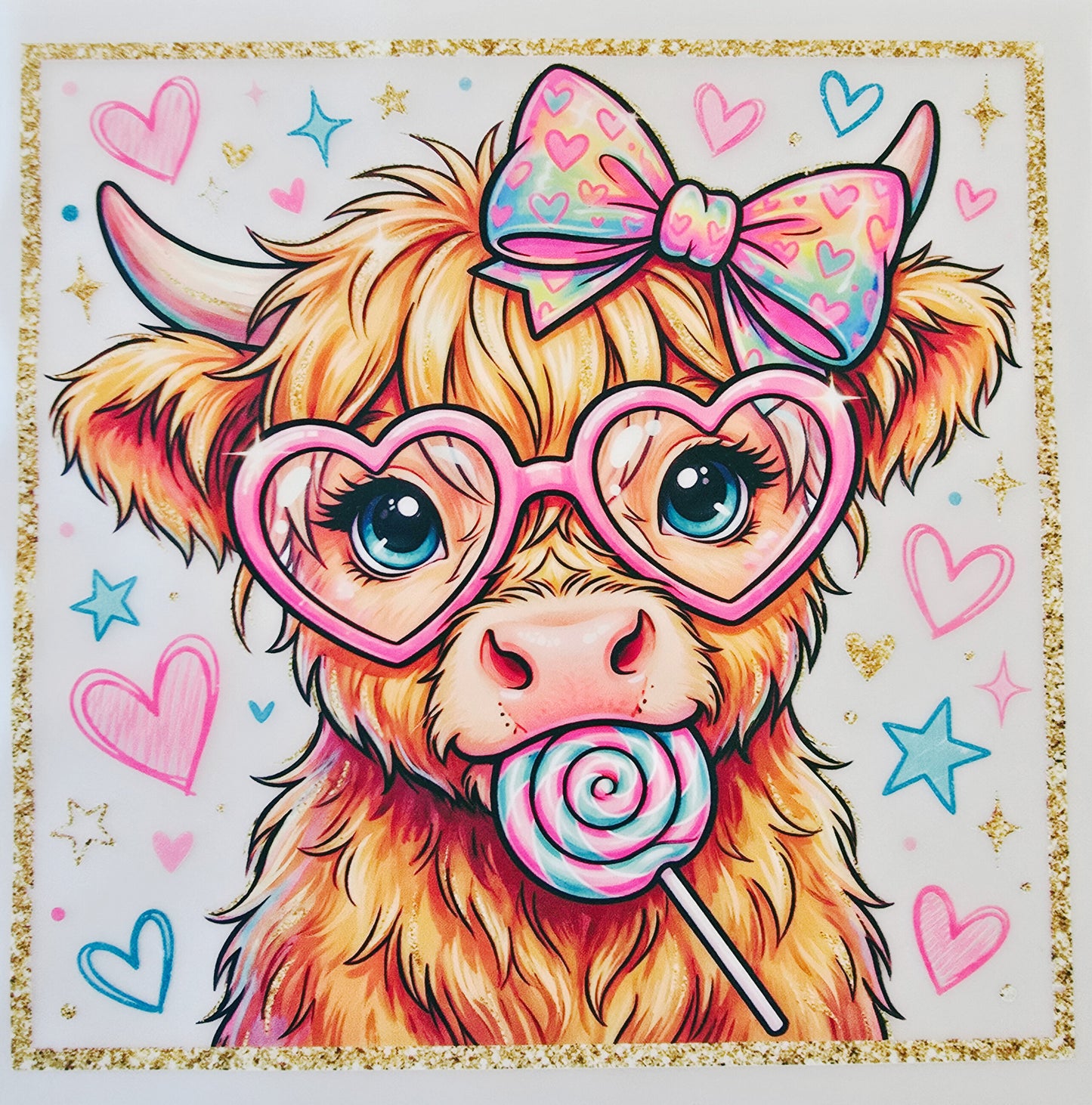Neon Bow & Lollipop Cow