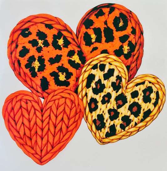 Cheetah Print Hearts