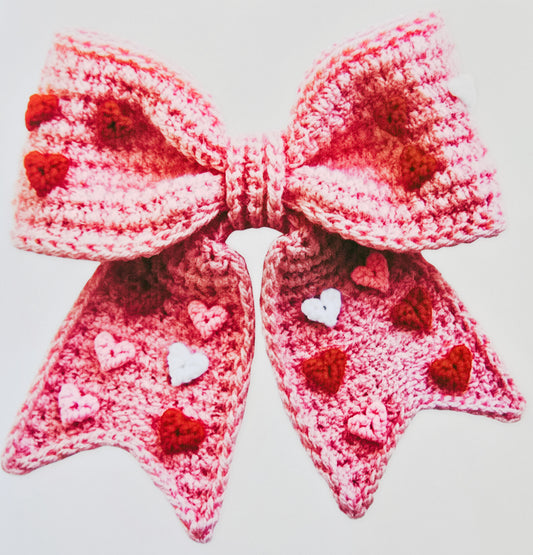 Pink Bow with Hearts