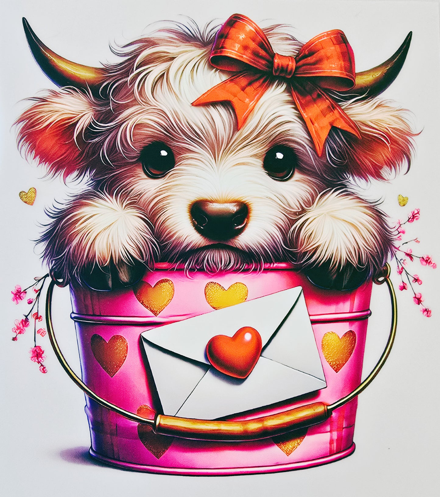 Young Cow in a Bucket