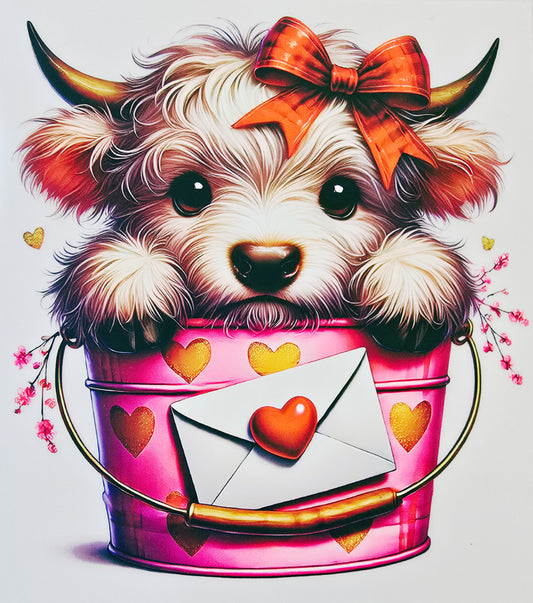 Young Cow in a Bucket