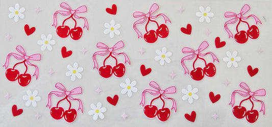 Cherries with Flowers