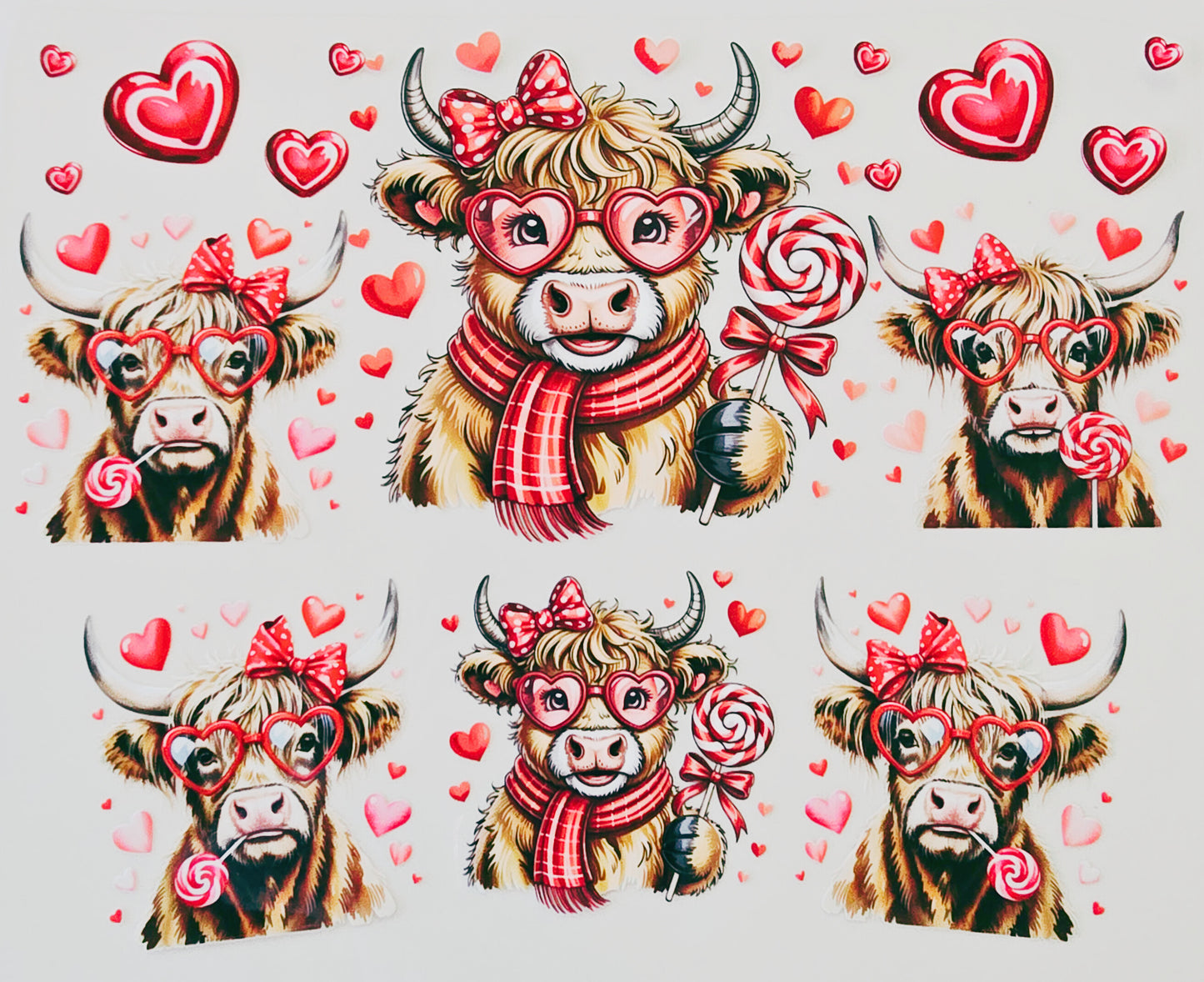 40oz Heart Highland Cow