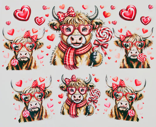 40oz Heart Highland Cow