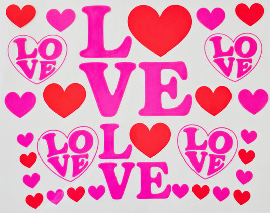 40oz Pink & Red Heart Love